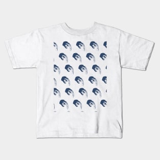 Blue painted elements pattern Kids T-Shirt